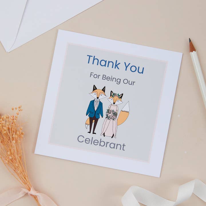 Wedding Celebrant Thank You Card for wholesale by Susiedoesstationery