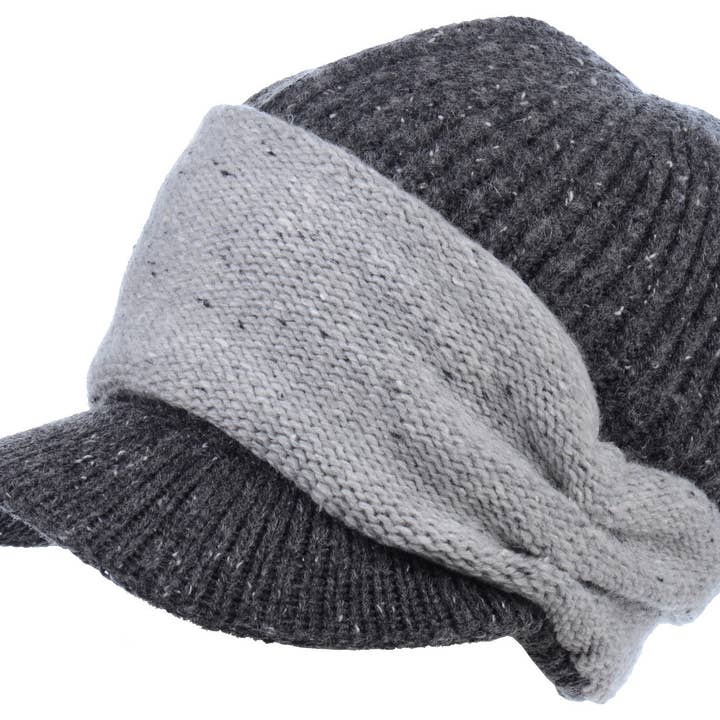 Jasper Trading LLC – Gorro - Mulher por atacado – JH713 - Gorro de malha com viseira de boina de uma dúzia2