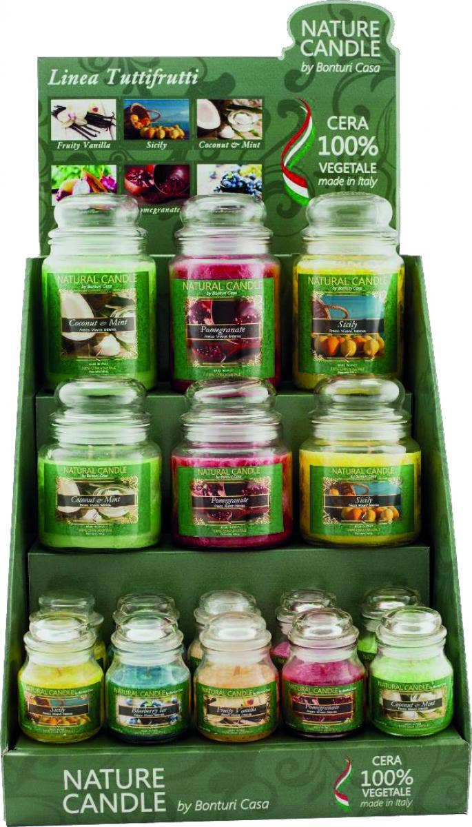 pirotta srl – wholesale Retailer display – Paper & novelty – Tutti Frutti Display with 22 Assorted Candles0