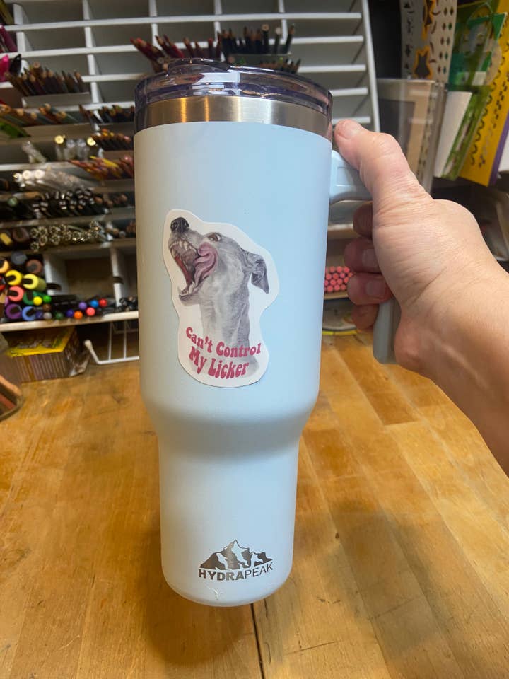 Autocollant Journal "Can't Control My Licker" Autocollant Chiot Autocollant Ordinateur Portable, autocollant chien pour la vente par Melissa the Artist