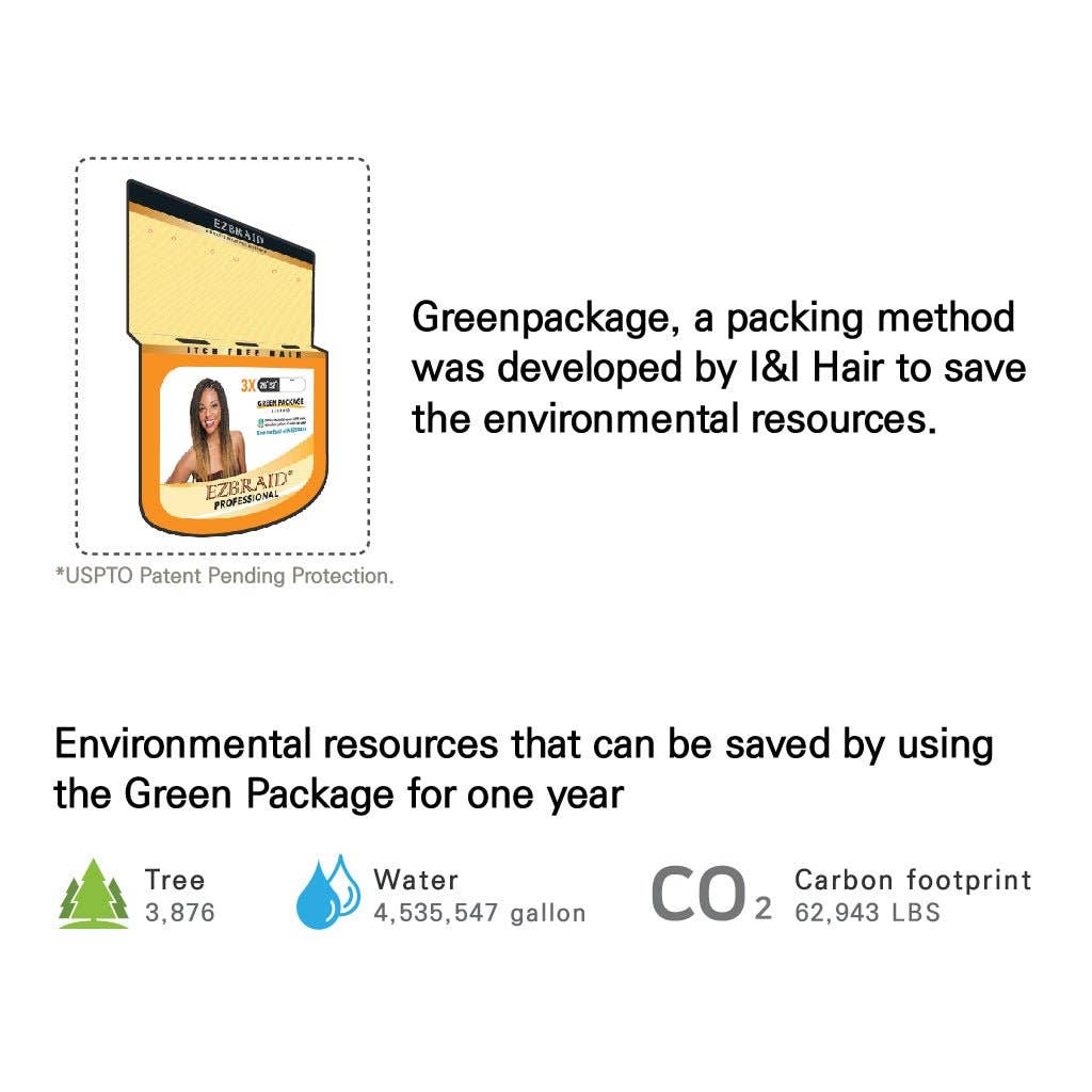 EZBRAID UK – Großhandel Extensions – EZBRAID Grünes Paket 51 cm – 3 Stück20