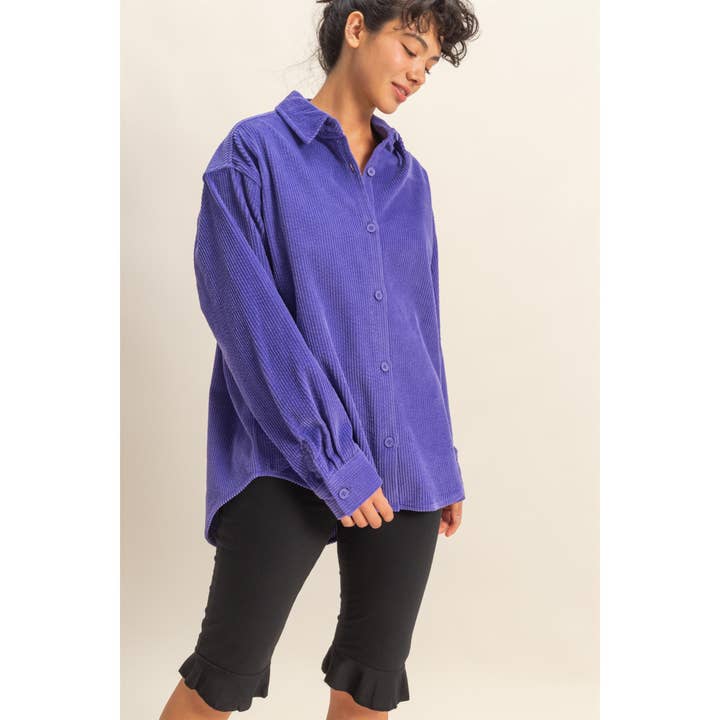 HYFVE – Großhandel Hemd mit Button-down-Kragen – Damen – Zeitgemäßes Cordhemd mit entspannter Passform2