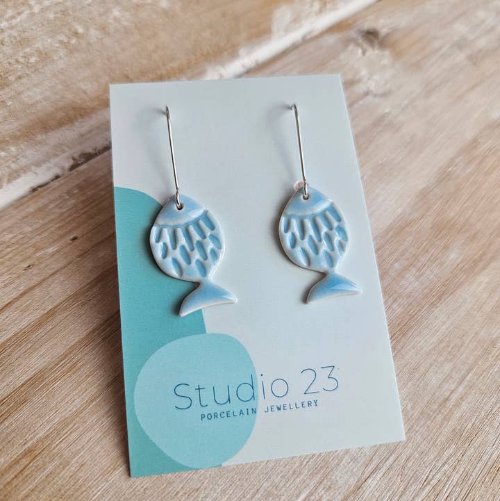 Studio 23 Ceramics - Wholesale Dangle Earrings - Drop Fish Earring Pair 0