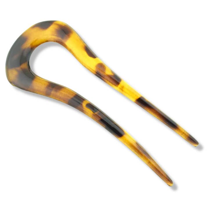 Parcelona French Curved U Large Celluloid Chignon Wavy Hair Stick for Women for wholesale by Parcelona