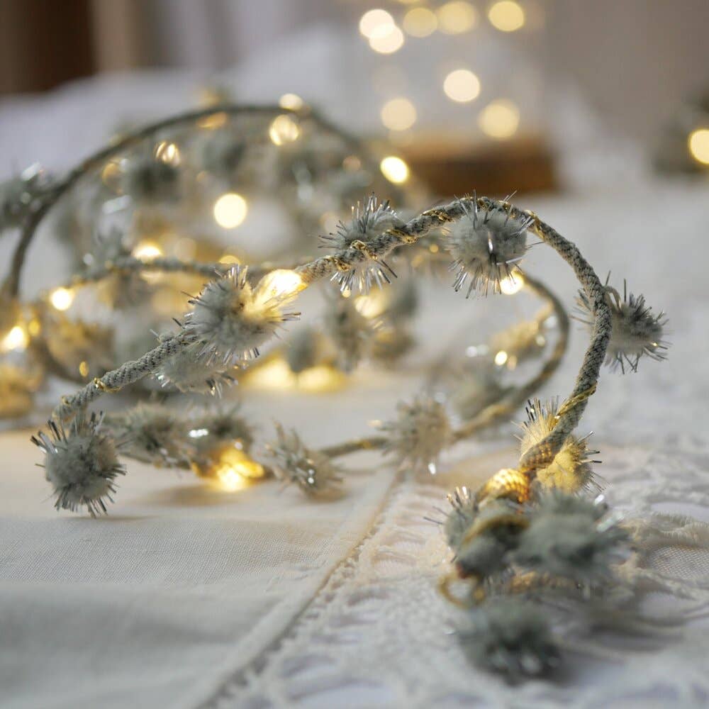 Melanie Porter - Wholesale String Lights - Tinsel Pom Pom Fairy Light String - Christmas Decoration6