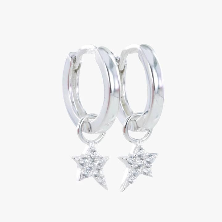 Starry Night Pave Hoop Earrings for wholesale by REEVES & REEVES