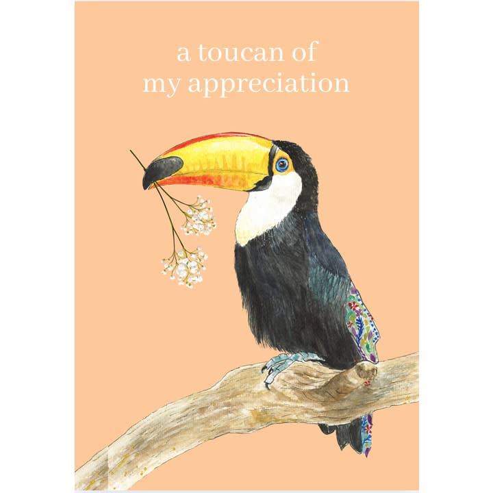 Toucan Merci | Carte Écologique Colorée Mignonne Drôle pour la vente par Jen Winnett Eco Artist