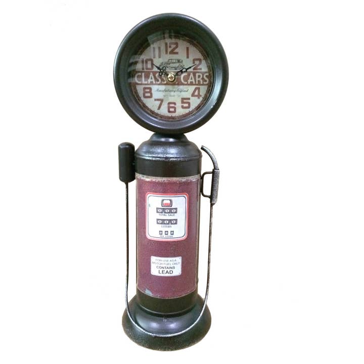 Classic Gas Pump Table Clock for wholesale by Boxman