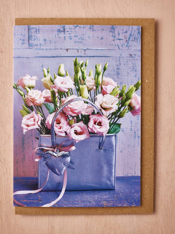 'Mother's Day Handbag' Greetings Card for wholesale by Jane Scott Flowers