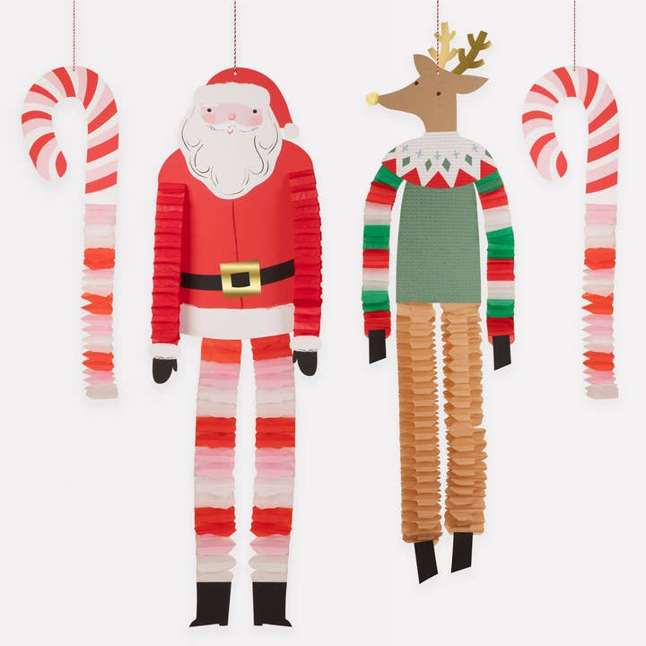 Long Legged Santa & Reindeer Decorations for wholesale by Meri Meri