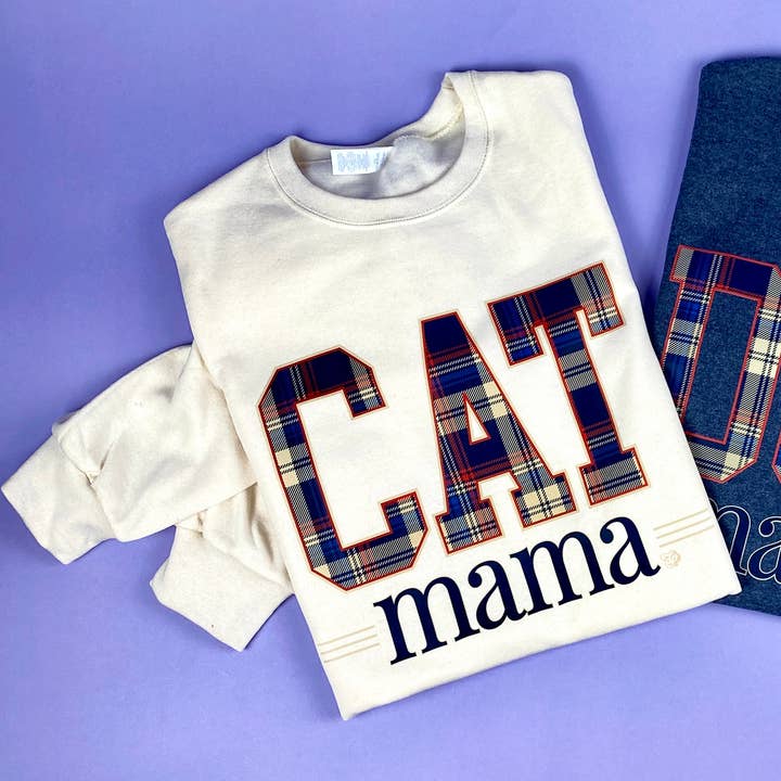 Chandail à carreaux d'hiver Cat Mom | Cat Mama | Holiday DP1242 pour la vente par The Dapper Paw