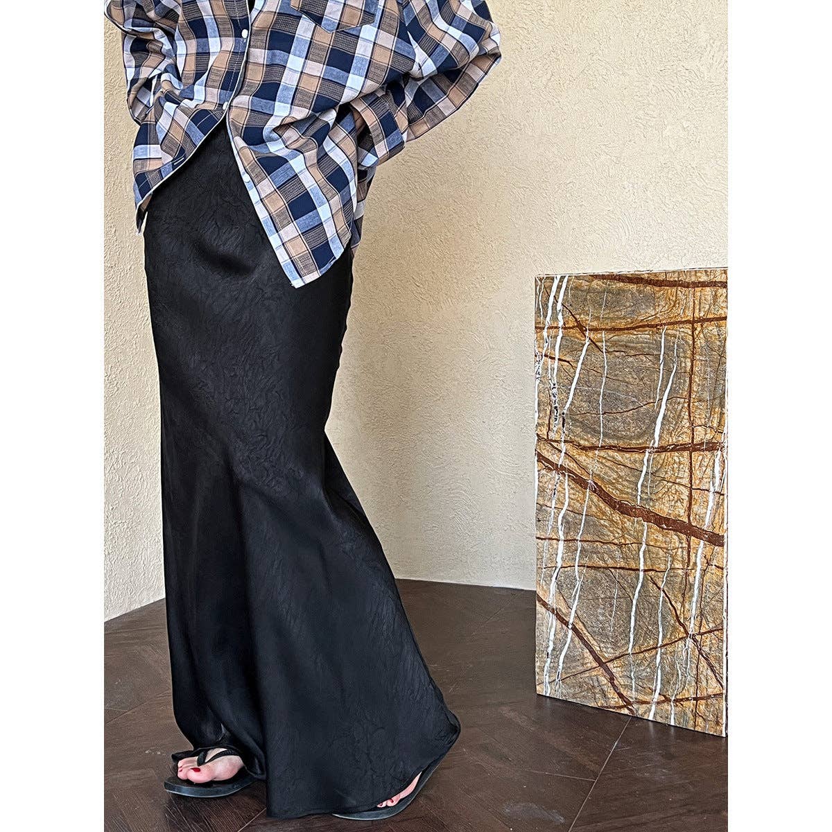 Marayn - Wholesale Skirt - Women's - 2025 NEW French Satin Mermaid Skirt Chic Autumn Elegance2