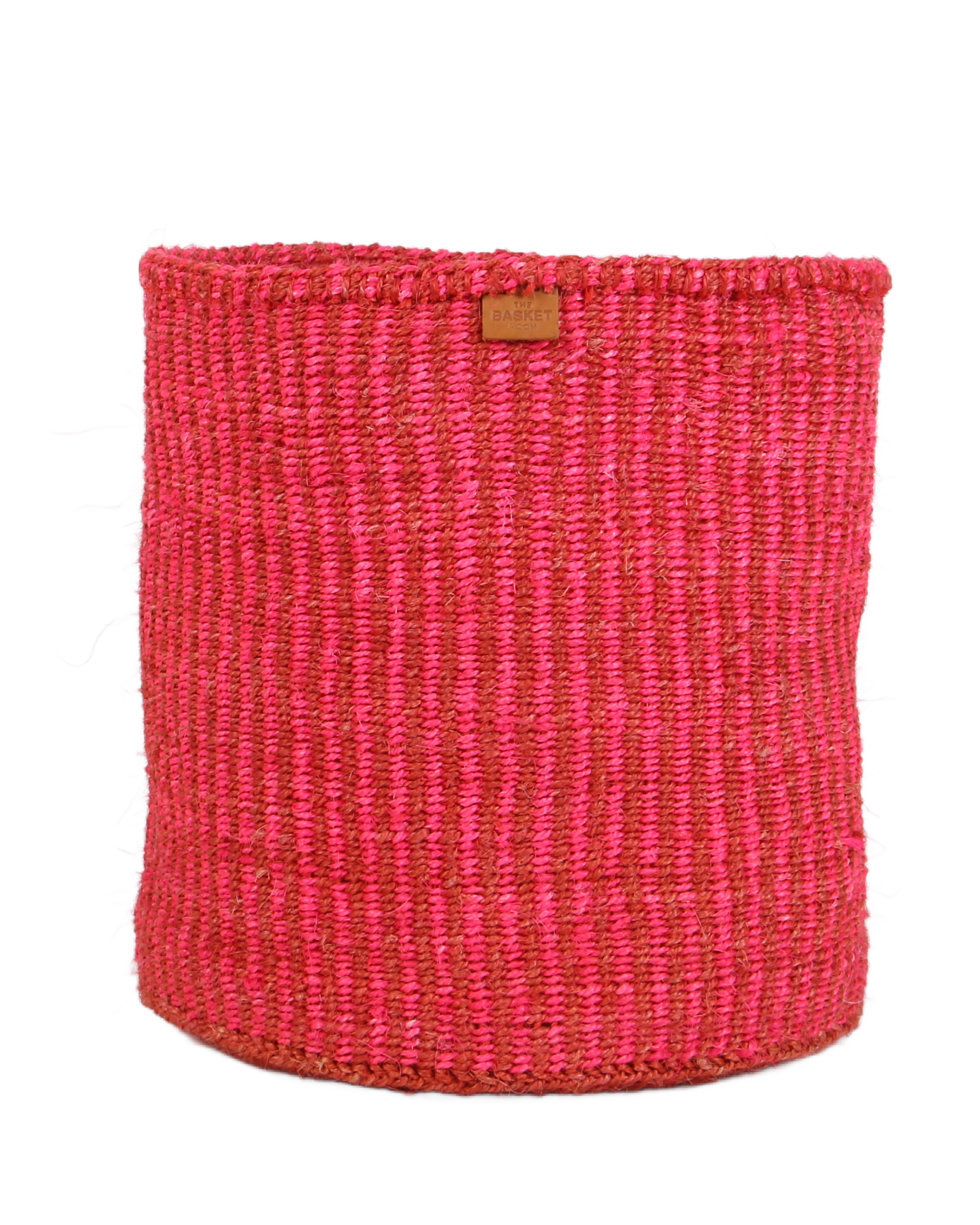 KIWANDA: Red & Pink Pinstripe Woven Summer Storage Basket | Colourful Planter | Toy Basket | Desk Tidy for wholesale on Faire4