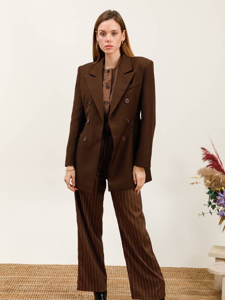 Enkeltfarvet blazer (08-3491) for engroshandel hos aikha