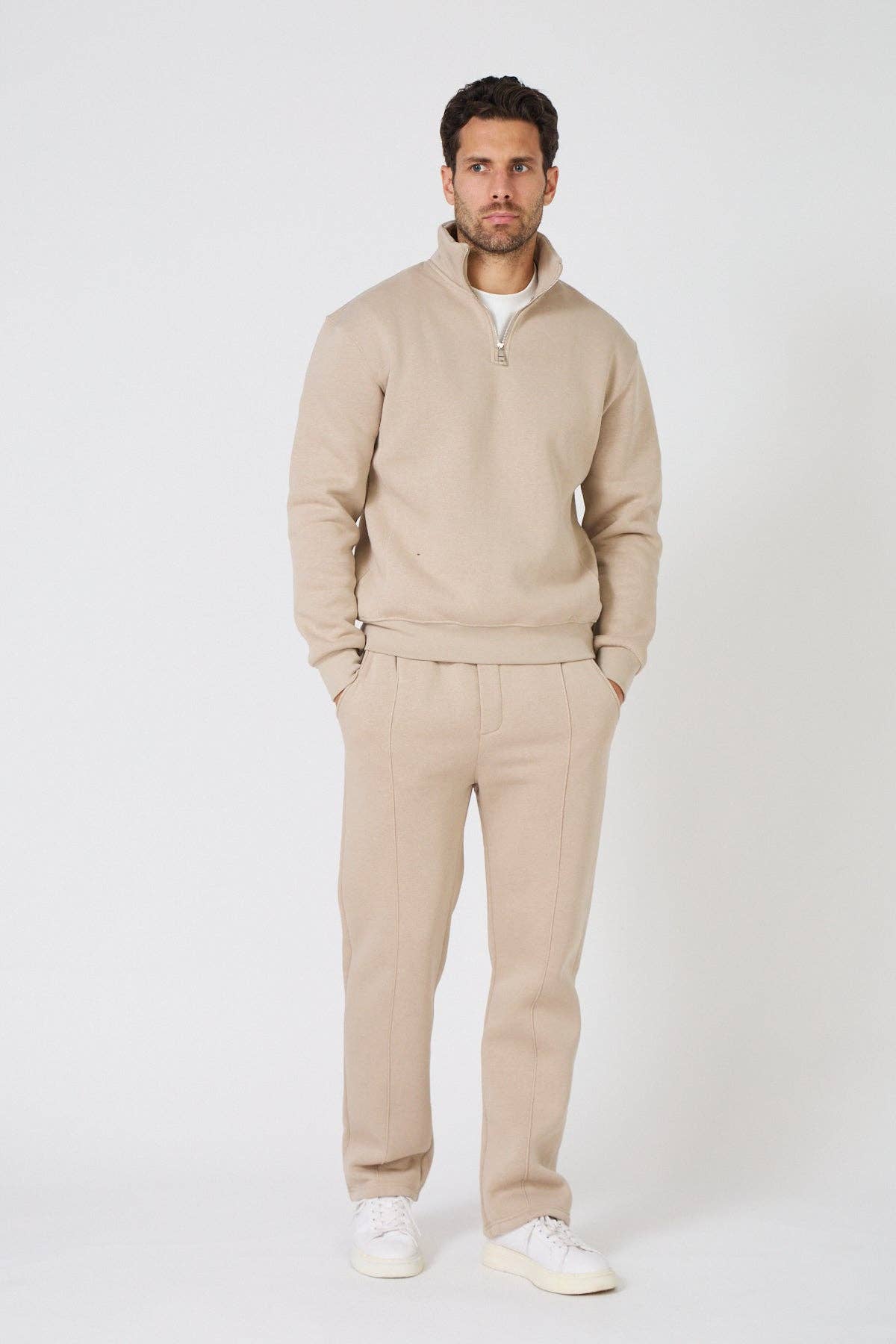 TOP MONDAY - Wholesale Tracksuit - Men's - Oversized Half-Zip Sweatshirt0