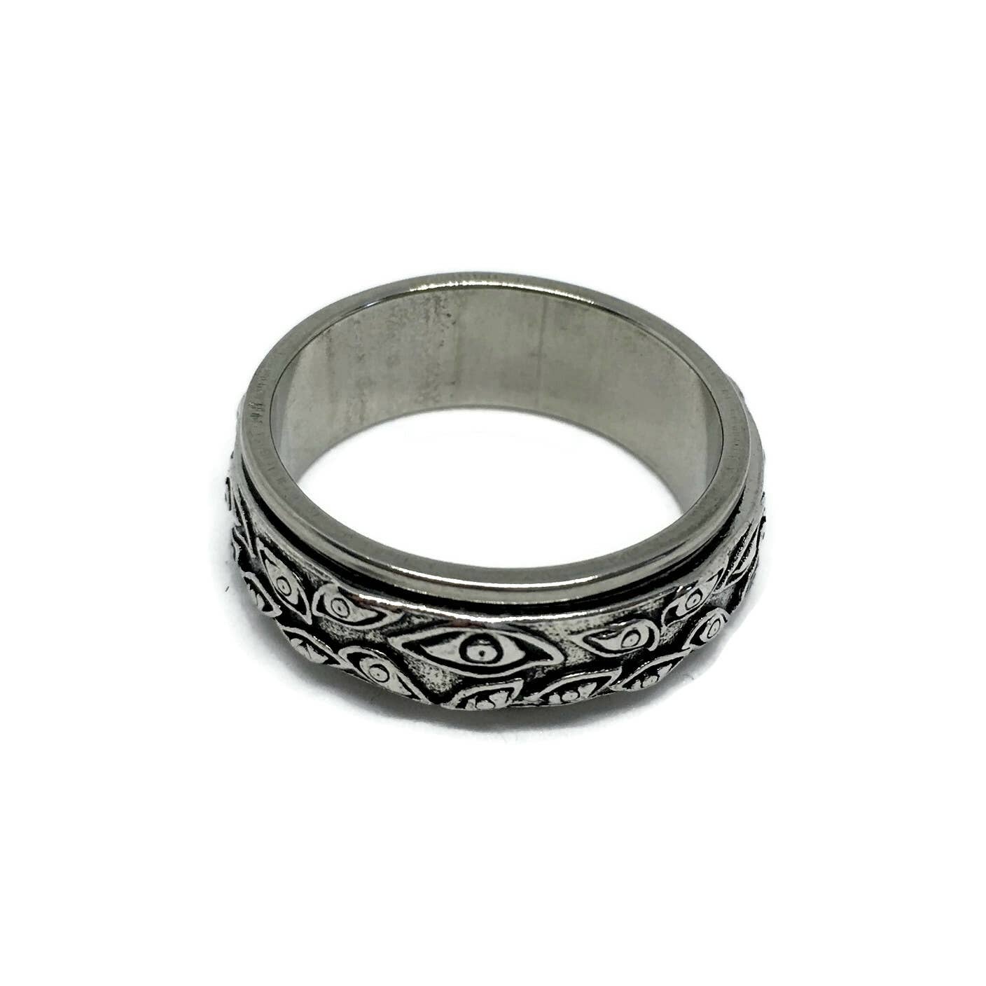 Gifts From The Crypt - Wholesale Band/Stacked Ring - Third Eye Spinning Ring | Anxiety Fidget Gothic Band1