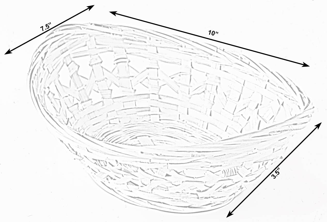 Quickway Imports – wholesale Basket – Natural Bamboo Oval Bread Basket Display Trays - Set of 56