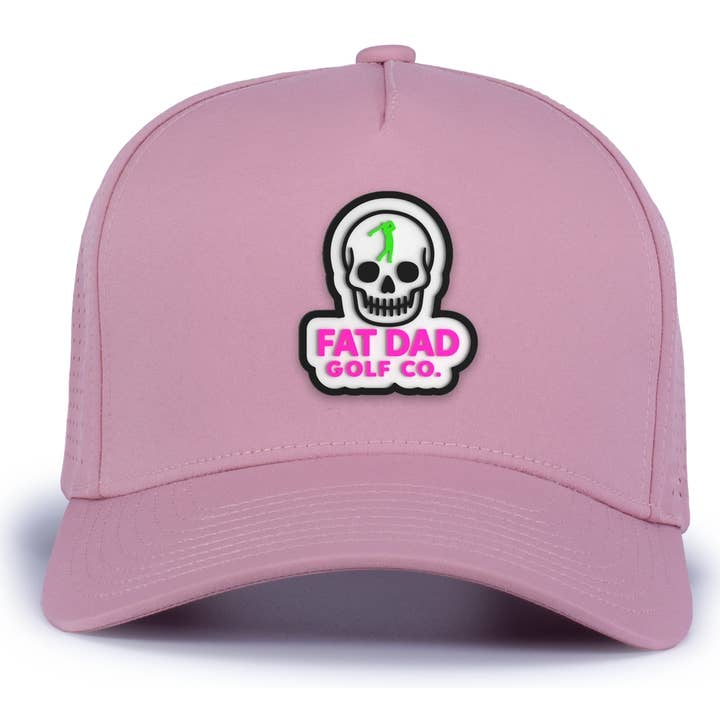 skull PVC patch pacific weekender mauve hat for wholesale by Fat Dad Golf Co.