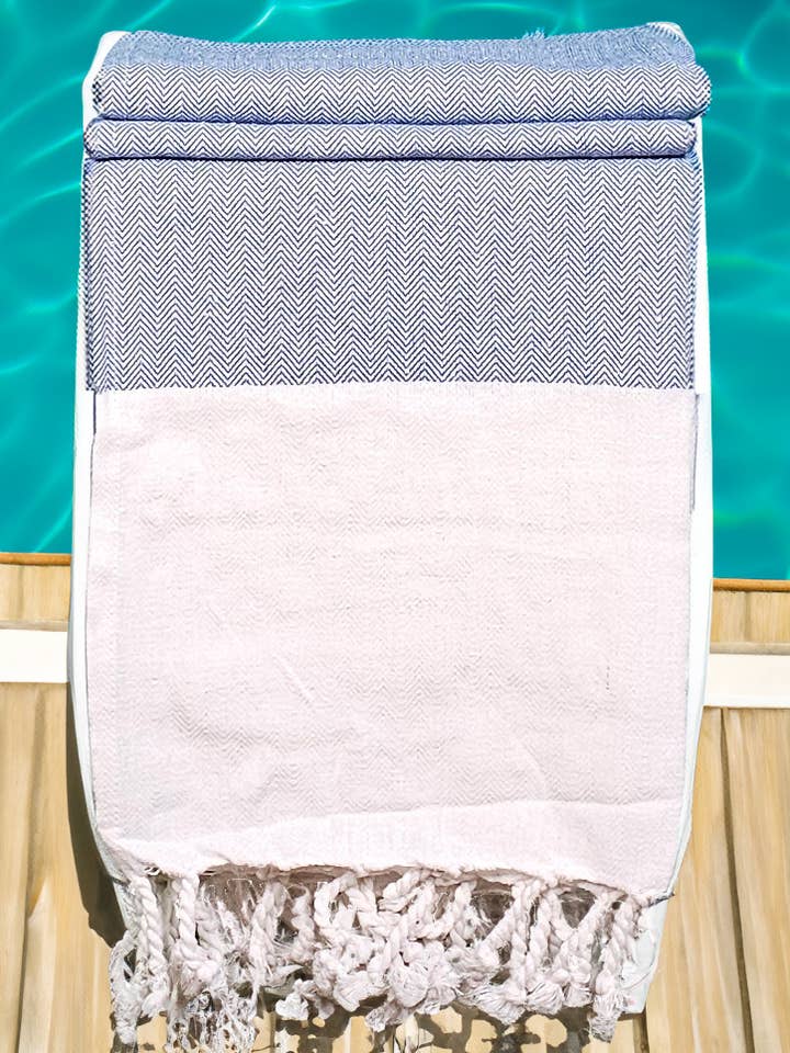 Premium Strandhåndklæder 100% Bomuld - Sildeben - Sæt med 2 for engroshandel hos Kucini Linens