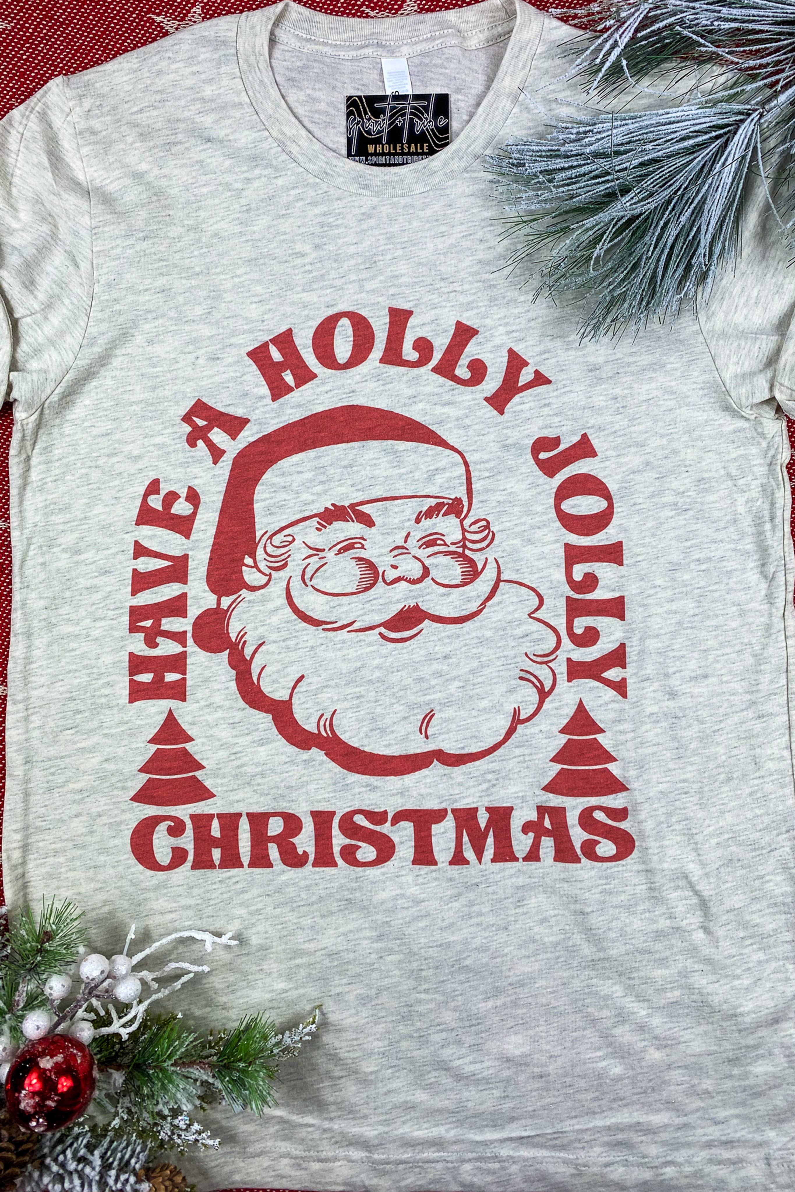 Spirit+Tribe - Wholesale Screen Printed T-Shirt - Women's - HOLLY JOLLY CHRISTMAS1
