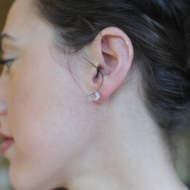 Sela+Sage – wholesale Stud/post earrings – Iridescent Crystal Ball AB Stud Earrings