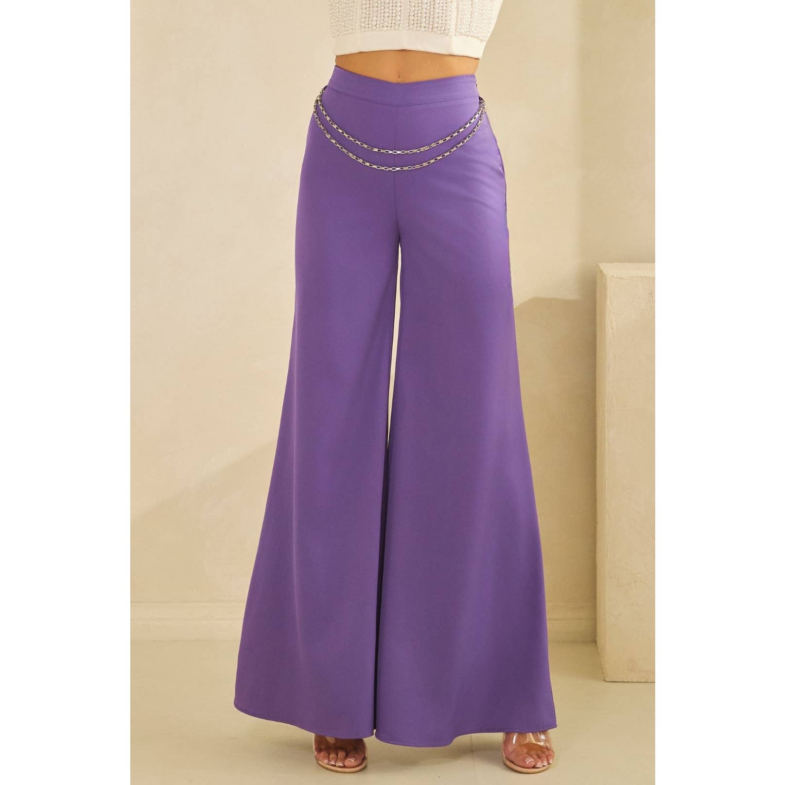 The Sang - Wholesale Pants - Women's - CHAIN DETAIL WIDE LEG PANTS9