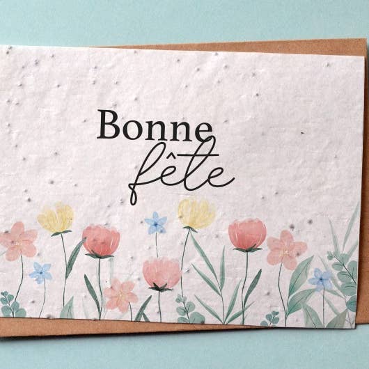 Plantable Card Happy Birthday Flowers. for wholesale by Carte À Pousser
