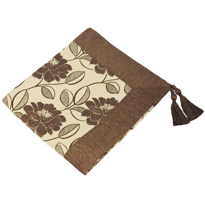 Mayflower Floral Jacquard Throws Mocha for wholesale on Faire1