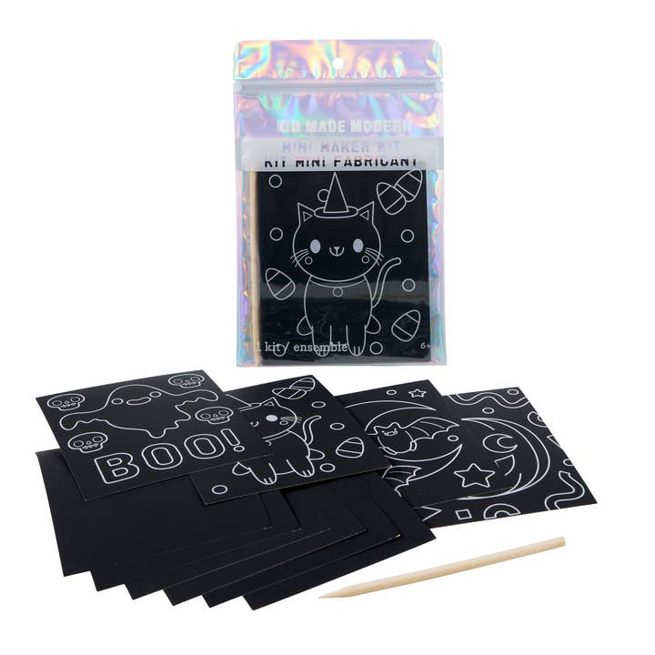 Kid Made Modern - Wholesale DIY Craft Kit - Kids - Mini Maker Kit - Halloween Scratch Art
