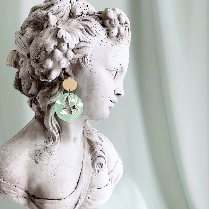 Pearl and Ivy Studio - Wholesale Dangle Earrings - Bird statement earrings vintage style - Soaring4