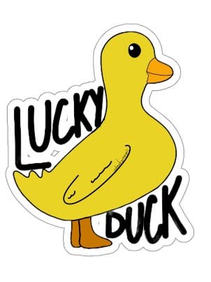 Lucky Duck Sticker for wholesale by Howdy May Co.