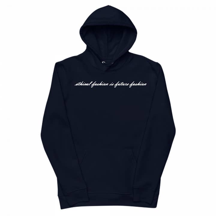 « La mode éthique c'est l'avenir... » Sweat à capuche en coton biologique pour la vente par J&R Artisan Fashion