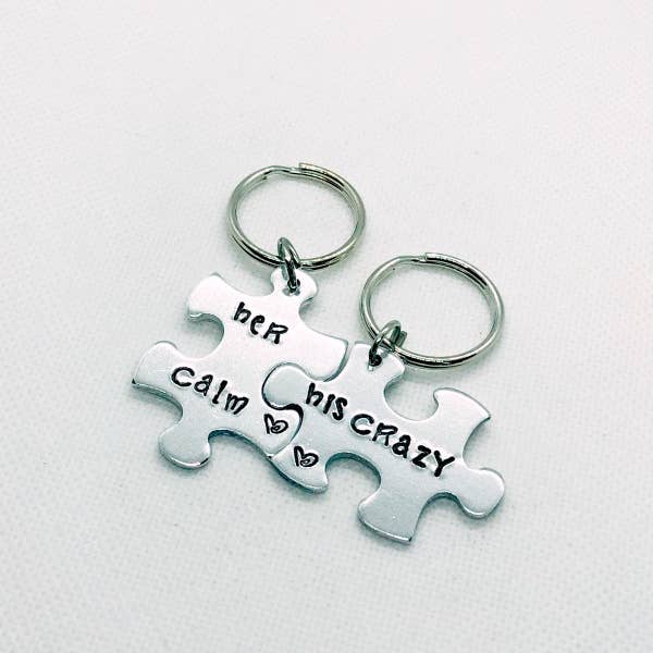 Me and My Sweet Pea - Wholesale Keychain - Unisex - Christmas gifts for couples, her calm his crazy keychain set3