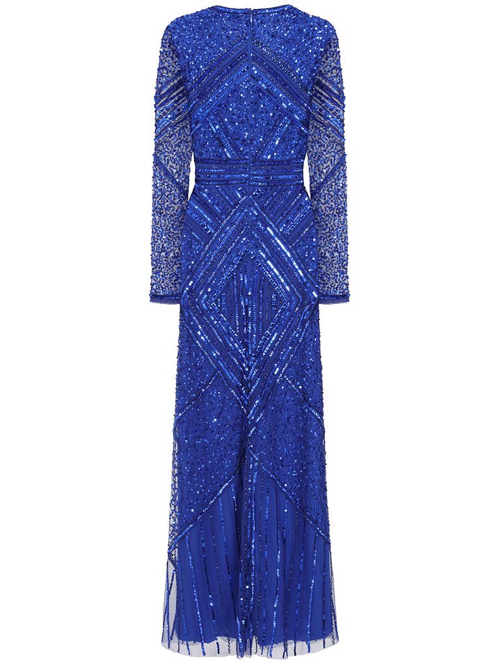 Vivian Blue Embellished Maxi Dress for wholesale on Faire5