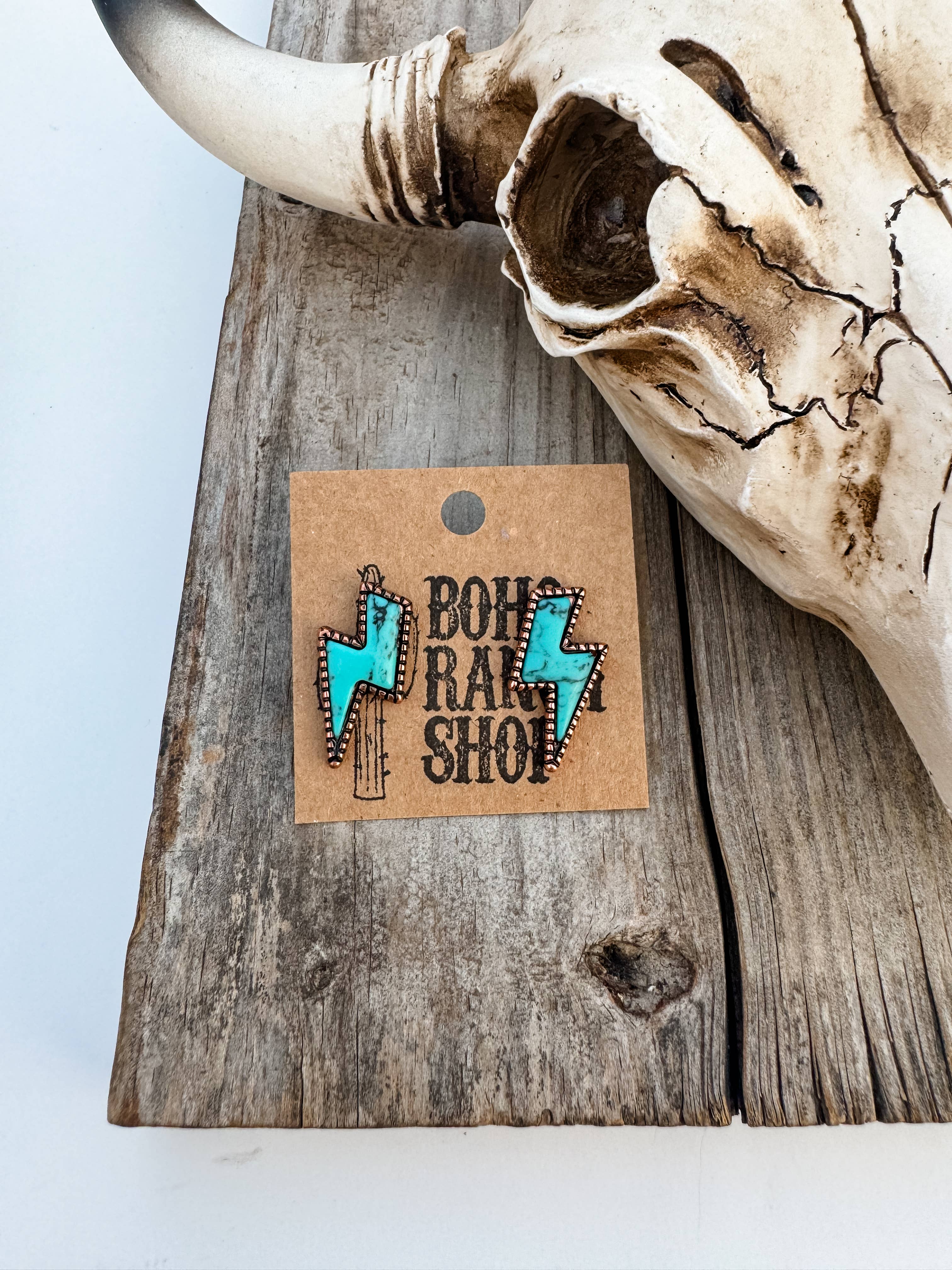 Boho Ranch Shop - Wholesale Stud/Post Earrings - Western Lightning Bolt Thunder Earrings1