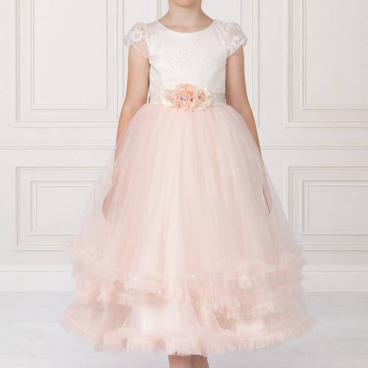 NY! Vacker klänning för tjejer, nattvardsklänning, blommaflicka för wholesale av Bajabella