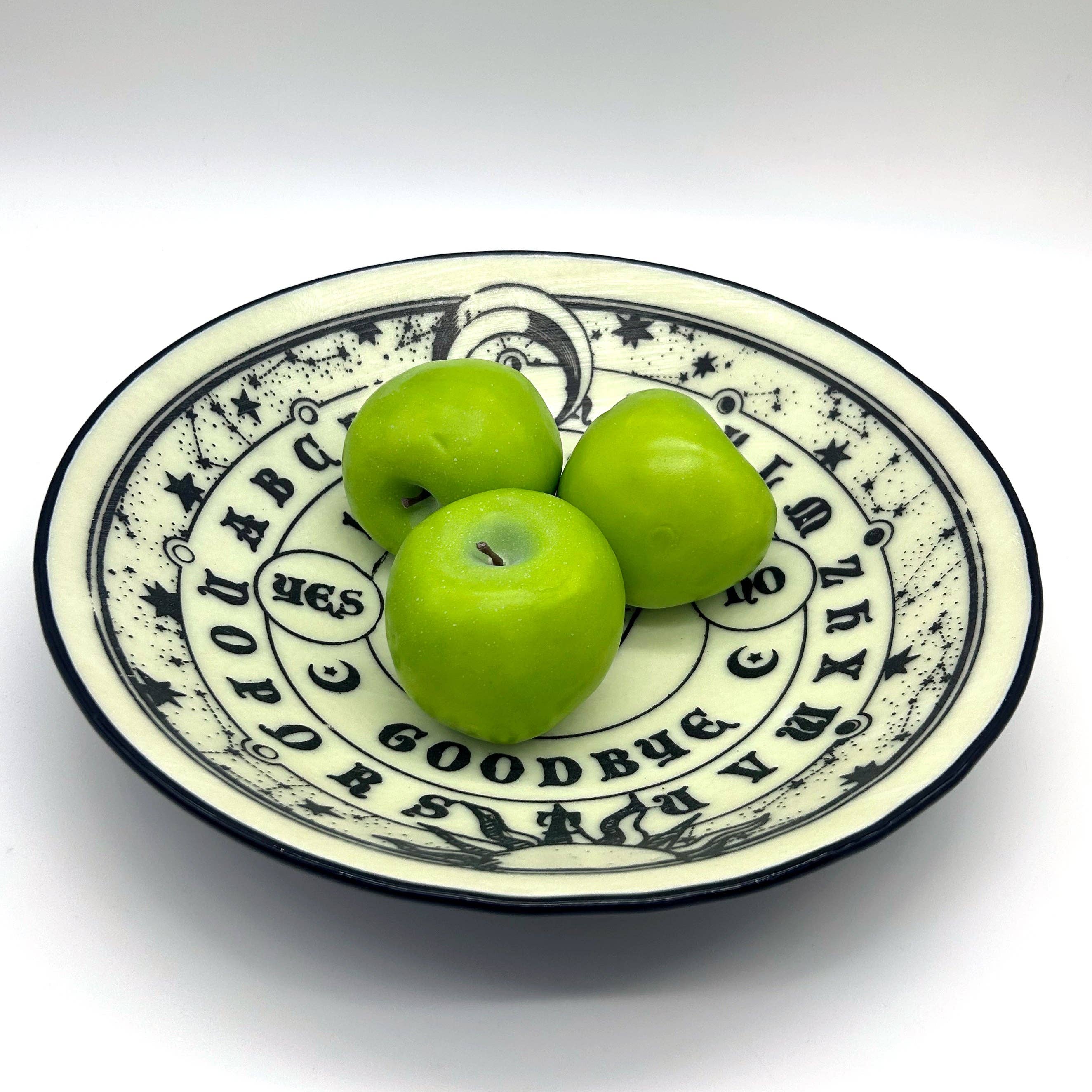 Kiku Handmade | Contemporary Fused Glass Home Goods - Wholesale Serve Bowl - Witchy Ouija Board Fused Glass Large 13" Serving Bowl2