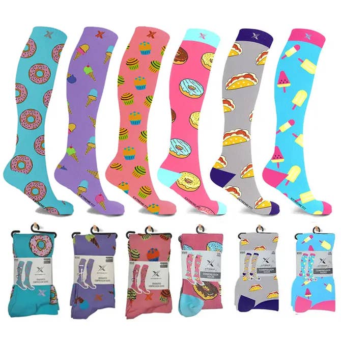 Extreme Fit Wholesale – wholesale Socks – Unisex – NOVELTY COLLECTION COMPRESSION SOCKS - 6 ASST STYLES7