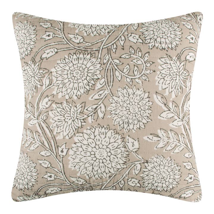 Adare Taupe Quilted Square Pillow for wholesale by Levtex Home