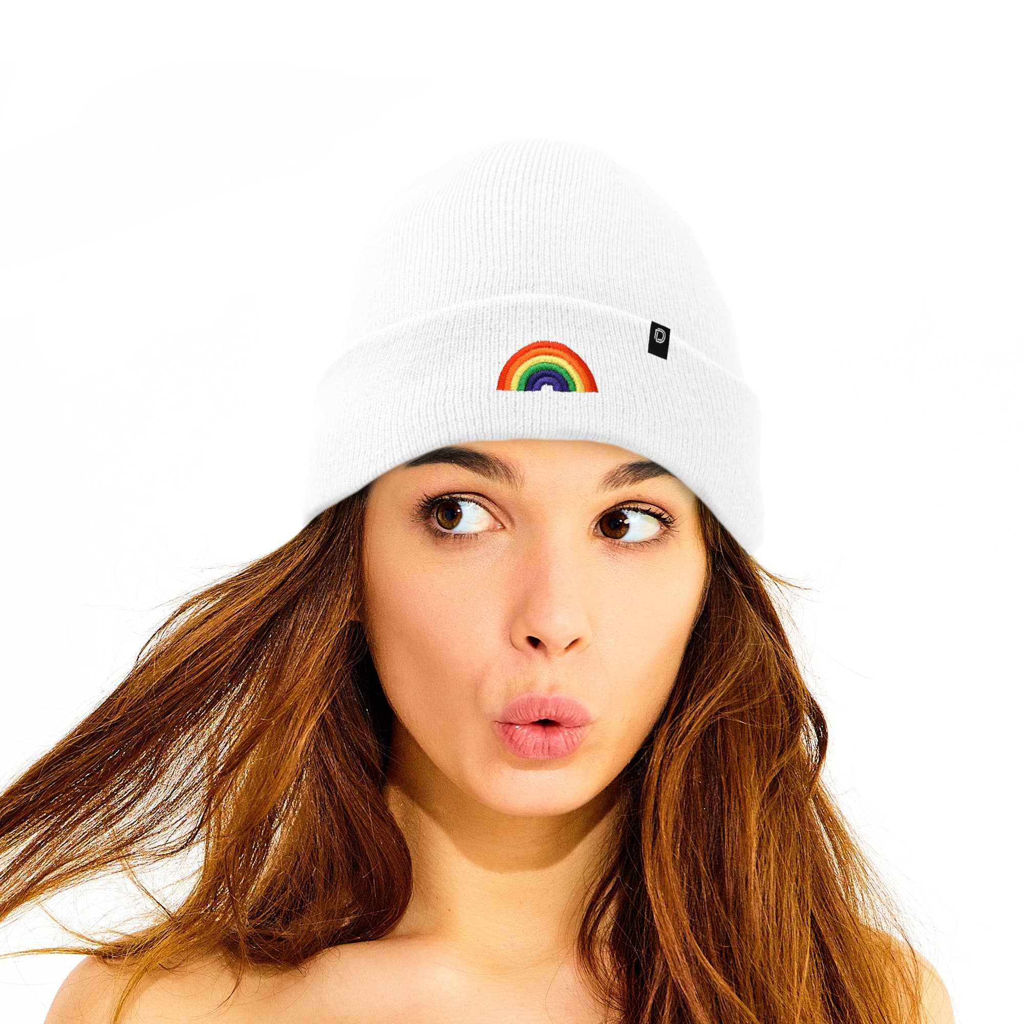 Dalix - Wholesale Beanie - Women's - Dalix Embroidered Rainbow Beanie Cap Cuffed Knit Hat Women79
