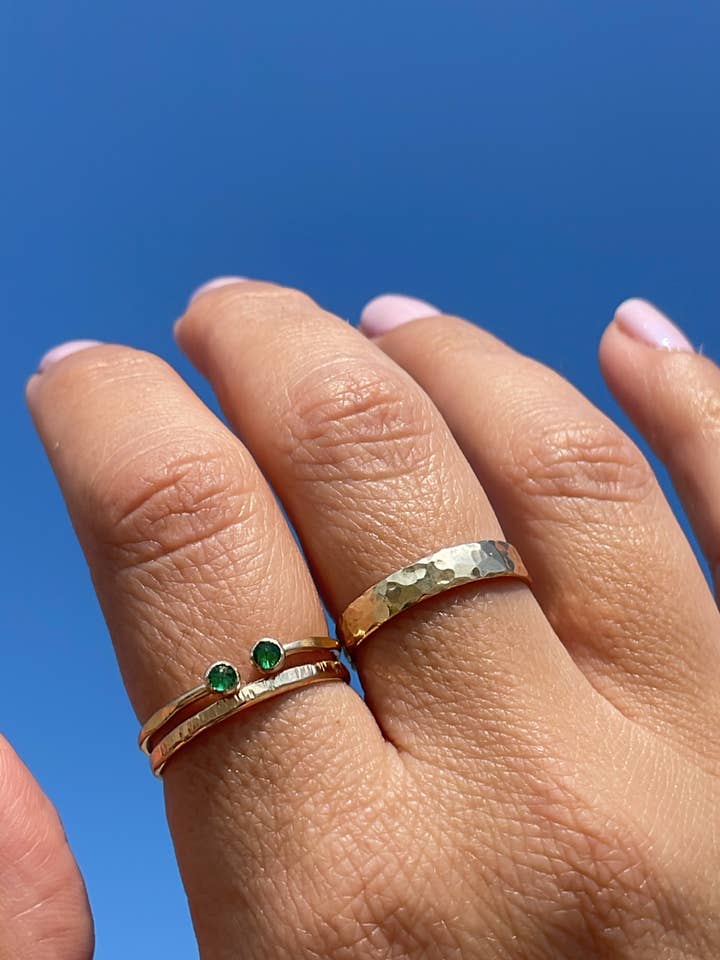 Wide Hammer Stacking Ring for wholesale by jack & ginger