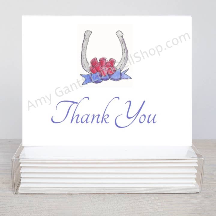 Thank You Derby - Horseshoe Boxed Note Cards for wholesale by Lula Bell Cards and Gifts