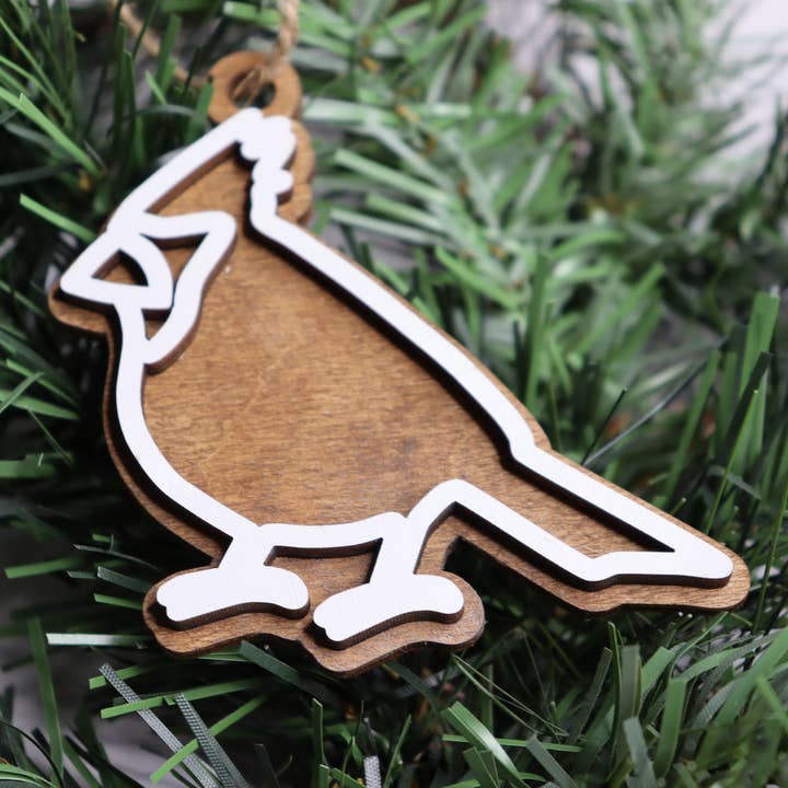 Cardinal Layered Wood Arkansas Engraved Wood Ornament Ornament for wholesale by The Trendy Traveler