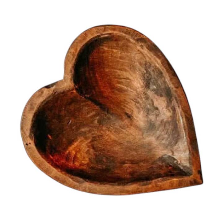 Rustic Farm - Wholesale Decorative Plate/Dish/Bowl - Mini Heart Wood Bowl 0