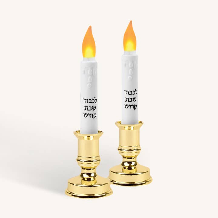 Velas Shabbos LED com temporizador - Pack 2 por atacado de Ner Mitzvah