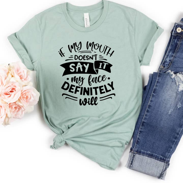 Si ma bouche ne le dit pas, mon visage sera certainement drôle pour la vente par Londas Trendy Tees