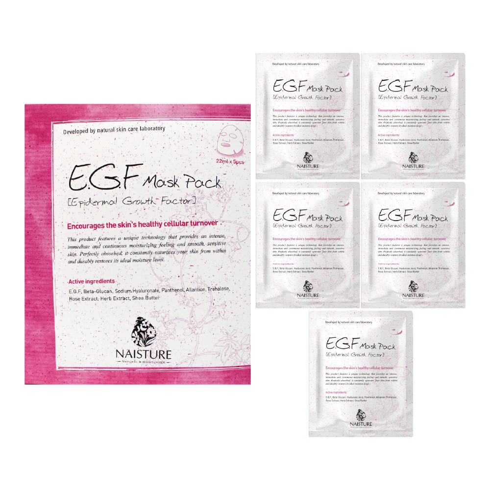 Naisture - Wholesale Skincare Face Mask - EGF Premium Sheet Mask (5pc Box)5