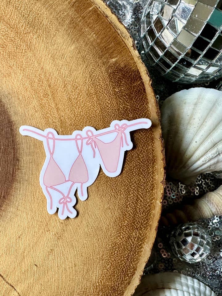AUTOCOLLANT BIKINI ROSE pour la vente par The Haus of Holly