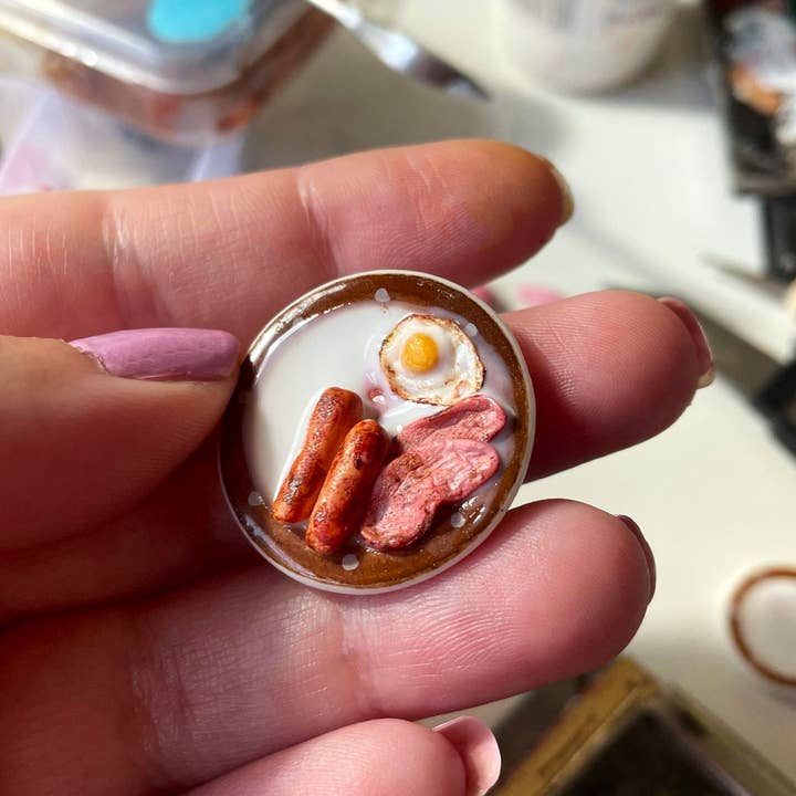 PrettySpookyDesigns - Wholesale Doll accessory kit – Kids - Miniature Clay Breakfast Set: 1/12 Scale Dollhouse Food7