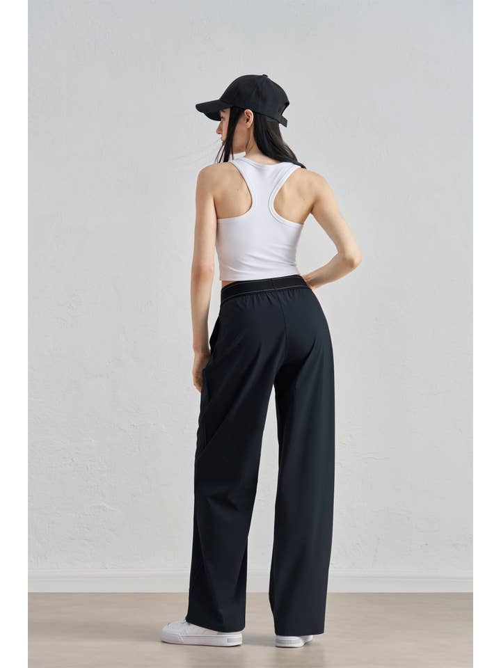 91thelabel - Wholesale Athletic Pants - Women's - Blair Contrast Waistband Ultra Relaxed Wide-Leg Active Pant6